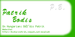 patrik bodis business card